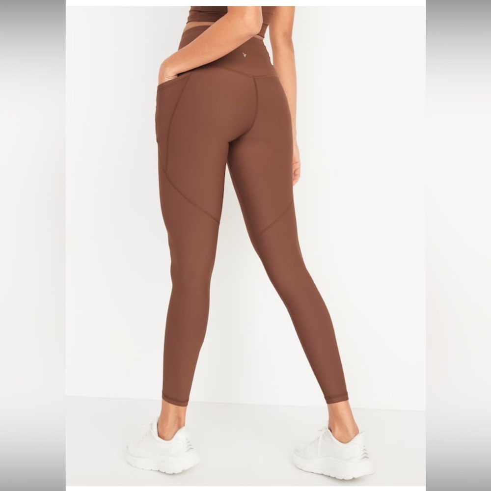 Brown/Tan High-Waisted Athletic Leggings